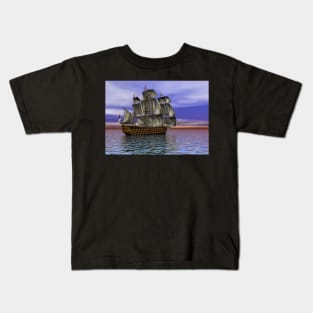 English Vessel, Digital Art Kids T-Shirt